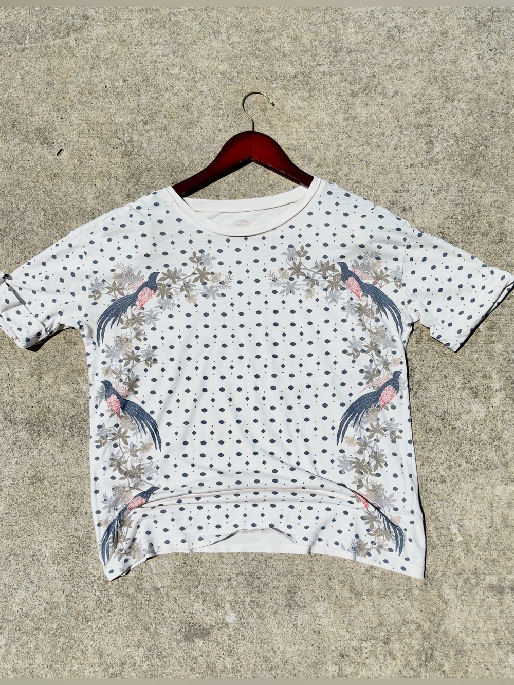 Rare Tory Burch Cream Peacock Tee